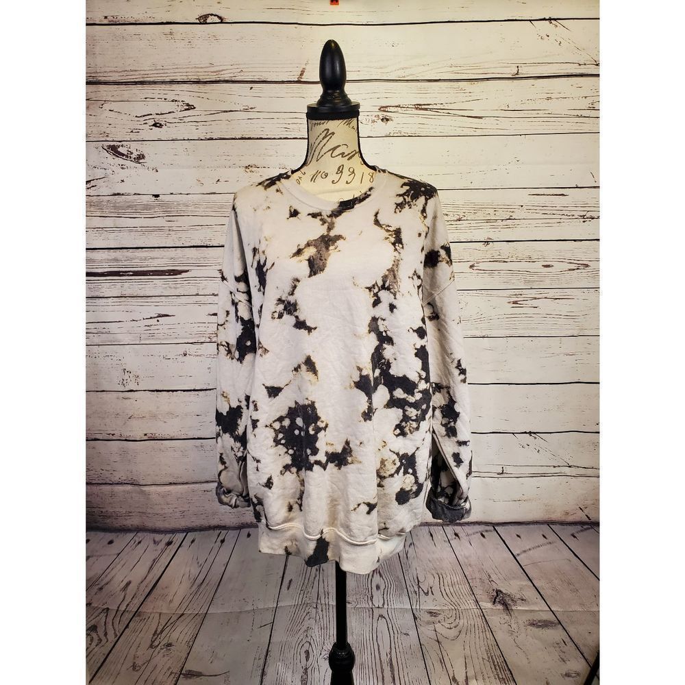 Gray tie-dye Oversized Pullover, Size Small